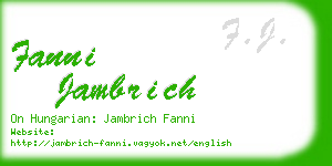 fanni jambrich business card